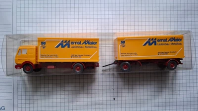 1/87 WIKING Serienmodell Mercedes-Benz MB SK Koffer-Lastzug "ernst Maier" ohne - Bild 1 von 3