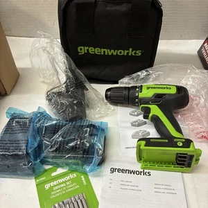 Greenworks 24V Cordless Drill Drive With 2 Batteries And Charger - Picture 1 of 5