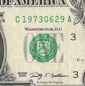 JUNE 29 1973 Birthday Fancy Serial Number Date Note One Dollar Bill 06 29 1973 - Picture 1 of 11