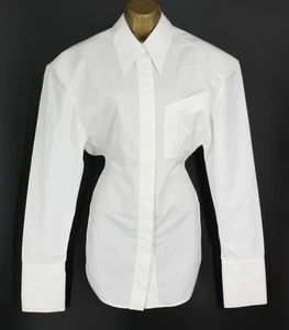 CAMICIA MUGLER ESAGERATA SPALLA APERTA SCHIENA DONNA 36/UK 8 BIANCA PREZZO AL PUBBLICO £860 ANNUNCIO - Foto 1 di 9