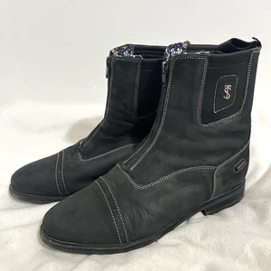 Tredstep Ireland Spirit Paddock Boot Women Size EU 42/ US 10.5 Black Front Zip - Picture 1 of 8