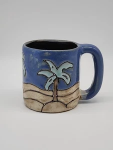Mara Handmade Heavy Stoneware Coffee Mug Mexico Signed Design By Mara Mexico - Picture 1 of 6