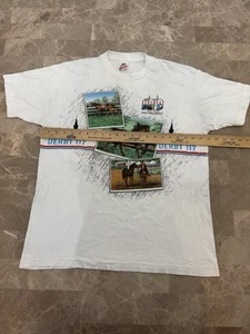 Vintage 1991 Kentucky Derby Churchill Downs 117 T Shirt XL White Double Sided - Picture 1 of 8