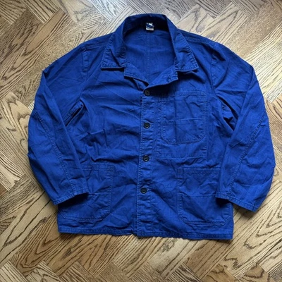 VINTAGE FRENCH WORKWEAR TWILL HERRINGBONE SANFOR JACKET 1980S LARGE  - Image 1 of 4