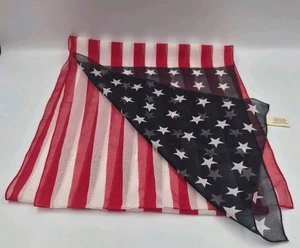 Vintage versiegelt AVON amerikanische Flagge Schal rot weiß & blau - Bild 1 von 4