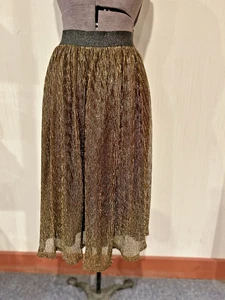 GRACE KARIN dressy full skirt black & gold metallic  elastic waist XX  Large VGC - Picture 1 of 5