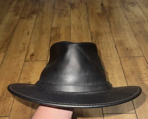 Henschel Leather Hat Black Large - Picture 1 of 8