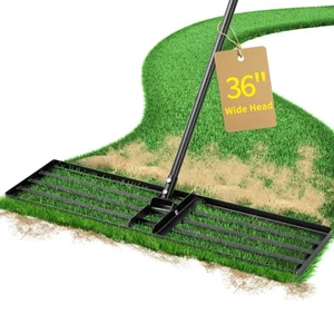 Lawn Leveling Rake 36 Inches, Yard Leveling Rake for Grass Soil, Hefty Lawn L... - Picture 1 of 8