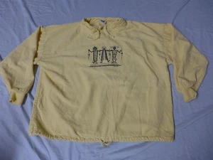 Vintage 4FUN ORIGINALS 1997 gelbes Tribal Art Sweatshirt mit Knopfkragen - XL/XXL - Bild 1 von 5