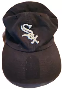 Chicago White Sox 47 Brand Adjustable/Strapback Baseball Hat Black White - Picture 1 of 14