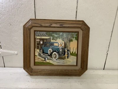 Impresión De Colección H. Hargrove Lienzo Pintura Roble Enmarcado 13x18 “Grandpas Little Helper” Foto 1 de 4