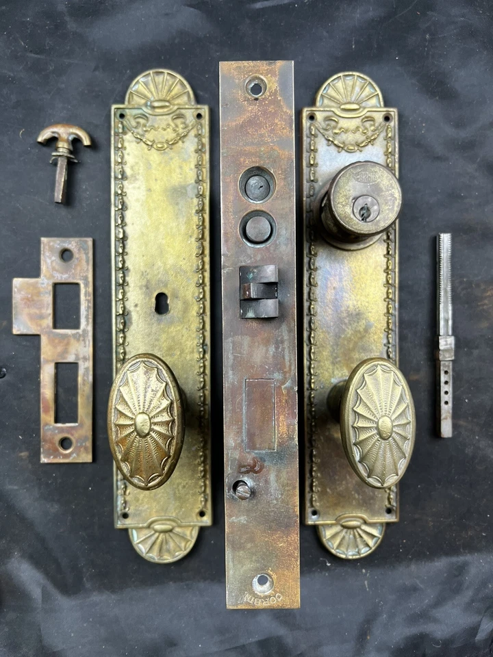 Corbin 1923 Fitzroy Pattern Entry Set Adam Spider Web Gothic N-14200 - Image 1 of 4