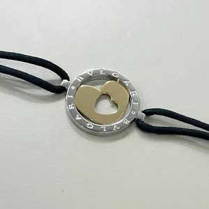 BVLGARI Bracelet Tondo Heart 18K 750 Yellow Gold and SS - Picture 1 of 7