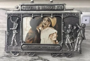 San Francisco Cable Car Powell & Market St. Pewter Photo Frame holds 3.5x5 Photo - Picture 1 of 6