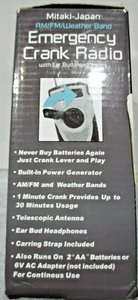 Mitaki-Japan Emergency Crank Radio w/ Ear Buds New - Picture 1 of 3