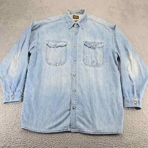Diesel Shirt Mens XL Blue Denim Vintage Cowboy Rodeo Intensity Mechanic Workwear - Picture 1 of 15