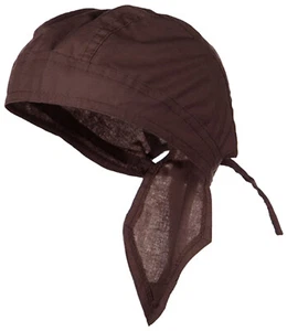 Gorra marrón Bandana envoltura para la cabeza Do Rag motocicleta Doo Du bufanda para el cabello rocío algodón - Imagen 1 de 2