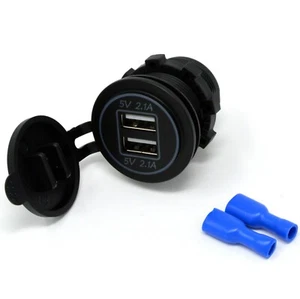 Dual USB Charger Socket Outlet For Car Boat, Motorcycle, Golf Cart,truck - Picture 1 of 12