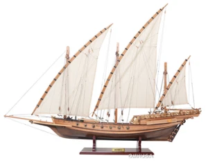 Pirate Xebec Galley Wooden Model 35" Corsair Barbary Mediterranean Sailing Ship - Picture 1 of 9