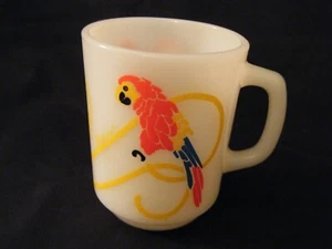Anchor Hocking Milchglas ARA / PAPAGEIENBECHER (RARITÄT) - Bild 1 von 8