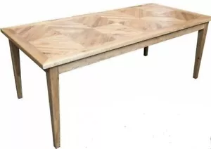 DUTCHY FRENCH PROVINCIAL DINING TABLE SOLID OAK PARQUETRY PATTERN 200CMS. - Picture 1 of 5