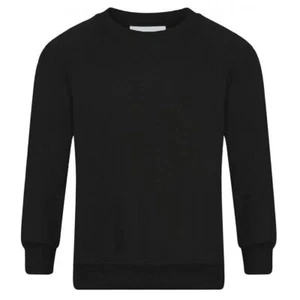 Pullover Sweatshirt Jungen & Mädchen Schule Rundhalsausschnitt - SCHWARZ - Bild 1 von 1