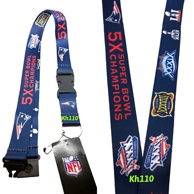 NFL New England Patriots 5x super bowl champions Keychain Lanyard (clip on) - Image 1 of 2