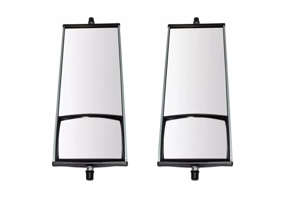 Par de espelhos TRQ 16" x 6.5" alumínio West Coast com vidro convexo para HD semi caminhão - Imagem 1 de 3