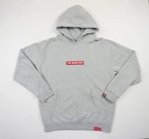 The Marathon Sweatshirt Mens Medium Gray Hoodie Nipsey Hustle Hip Hop Sweater - Picture 1 of 14