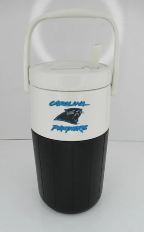 Vintage 1995 Carolina Panthers Coleman Beverage Cooler Belk approx. 1/2 Gallon Cover