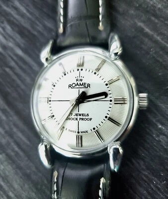Rare Roamer Brevete Mens Manual Wind Swiss Watch White Serviced - Image 1 of 4