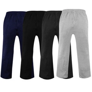 Mens Jogging Fleece Bottoms Joggers Casual Trousers Open Hem S-6XL - Picture 1 of 9