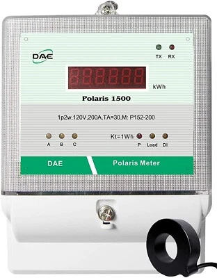 DAE P152-200-S KIT, 200A, UL kWh meter, 1P2W (1 Hot, 1 N), 120v, 1 CTs, RS485 - Image 1 of 4