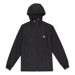 Original Penguin Mens Hooded Water Resistant Jacket Full Zip Side Pockets - Picture 1 of 4
