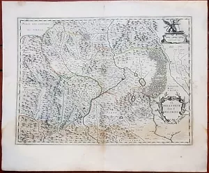 stampa antica veneto Feltrino Belluno Blaeu cadore mappa 1637 cortina d'ampezzo - Picture 1 of 11