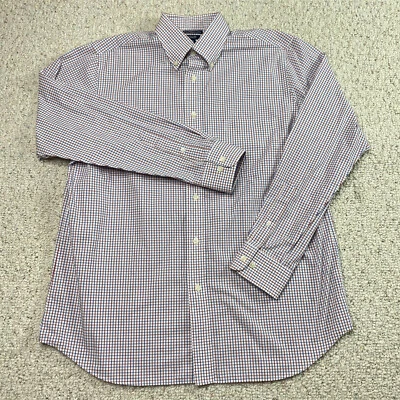 Camisa de vestir Croft & Barrow para hombre talla 16,5 blanca roja azul calce clásico botón delantero  Foto 1 de 4