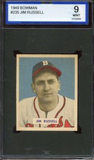 1949 BOWMAN #235 JIM RUSSELL ISA 9 (RC) BOS BRAVES  *ADT4866