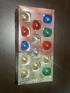 Vintage 14 Glass Ornaments Multicolored Holiday Time Rauch, USA 2 1/4” - Picture 1 of 5