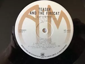 RECORD ONLY NO COVER Cat Stevens TEASER AND THE FIRECAT 1974 A&M CANADA VG++ - Imagen 1 de 2