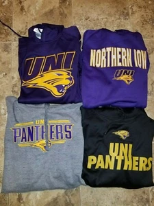 New Mens University Northern Iowa UNI Sweatshirt Panthers Hoodie Purple Black - Picture 1 of 5