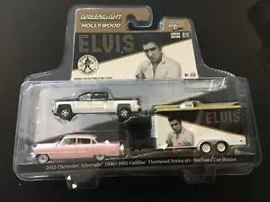 Enganche y remolque GREENLIGHT Hollywood #2 - ELVIS PRESLEY Chevy Silverado/caddy/remolque - Imagen 1 de 4