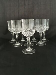Set of 2 Vintage Mid Century Modern Cut Crystal Cordial Sherry Liqueur Glasses