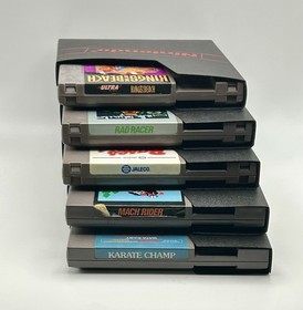 NES Games Bundle Rad Racer Karate Champ Bases Loaded Mach Rider Kings ot Beach