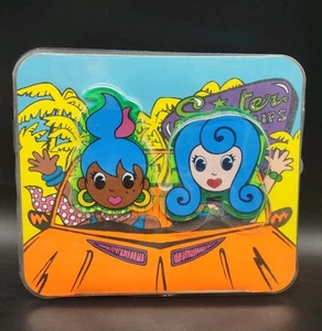ALESSI Italy "Sister Clips" Disegnato da Luca Baccelli - HTF Ragazze Capelli Blu - Foto 1 di 8