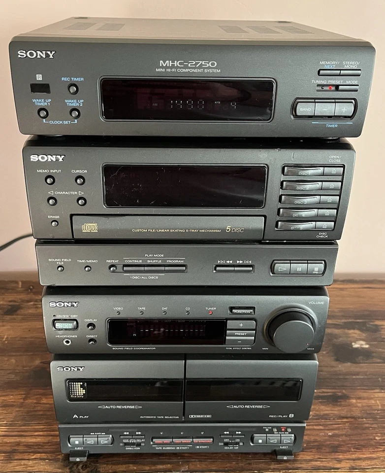 Mini sistema de componentes Hi-Fi Sony MHC-2750 1992 de colección - para piezas o reparación Foto 1 de 4