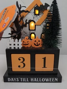 Nuevo Calendario de Cuenta Regresiva Iluminado Halloween Casa Embrujada Murciélago Jack-o'-lantern - Imagen 1 de 5