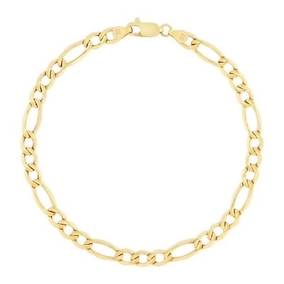 Brazalete italiano de eslabones de cadena Figaro de oro amarillo de 10 quilates de 3,5 mm-9 mm para hombre y mujer de 7" 8" 9" Foto 1 de 4