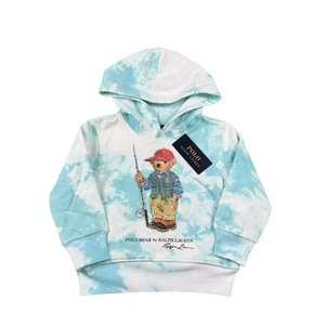 Polo Ralph Lauren Blue Tie Dye Cotton Boys Hoodie Size 2T NWT - Picture 1 of 6