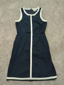 Banana Republic Kleid Damen 8 marine weiß Kontrastbesatz Etui Stretch gefüttert - Bild 1 von 6