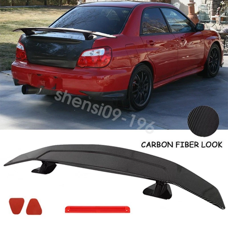 46" Carbon Style Rear Trunk Spoiler GT Wing Racing For Subaru Impreza WRX STI Foto 1 de 4